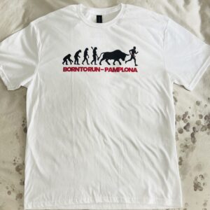 Born to Run Pamplona - Evolution of Runner – Unisex White T-shirt