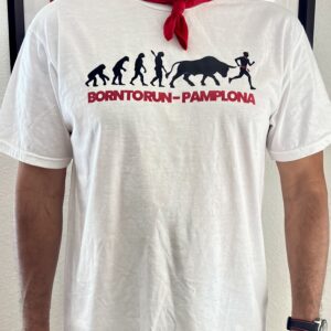 Born to Run Pamplona - Evolution of Runner – Unisex White T-shirt
