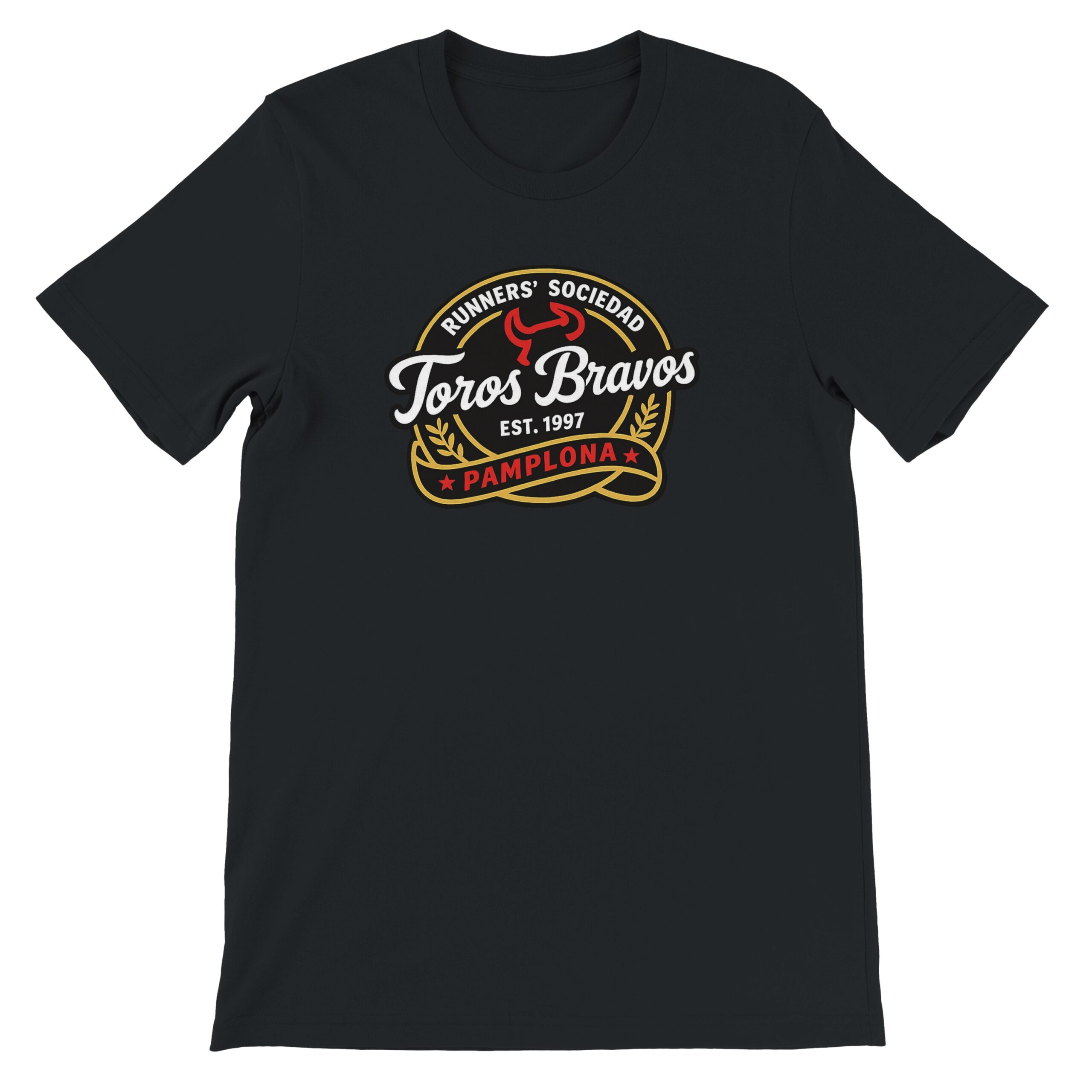 Toros Bravos Runners' Sociedad Black Premium Unisex Crewneck T-shirt - Image 2