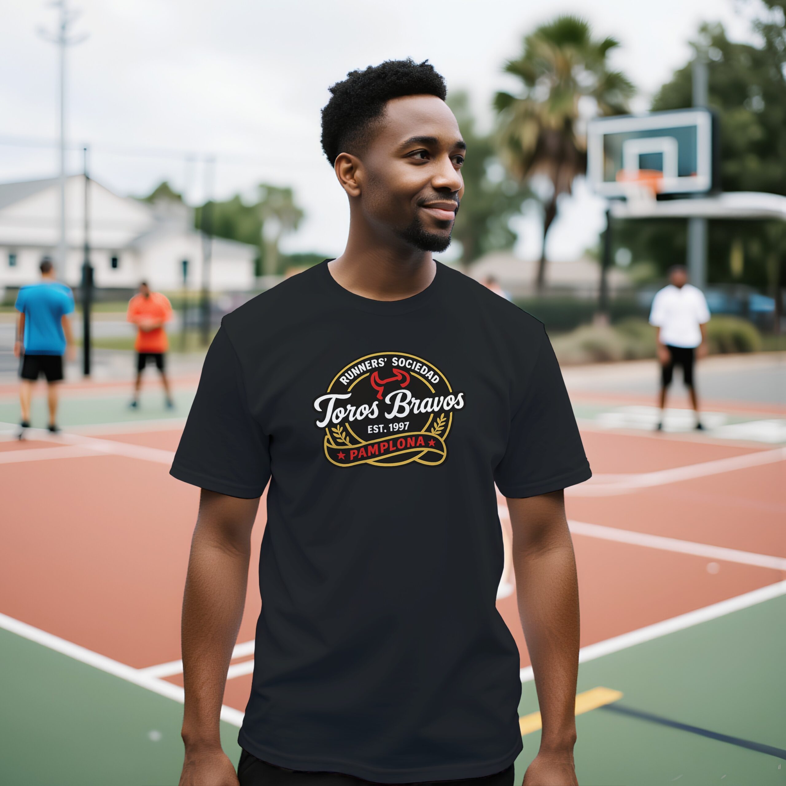 Toros Bravos Runners' Sociedad Black Premium Unisex Crewneck T-shirt - Image 4