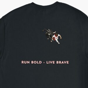 Run Bold Live Brave. Runners Society Black Crewneck T-shirt